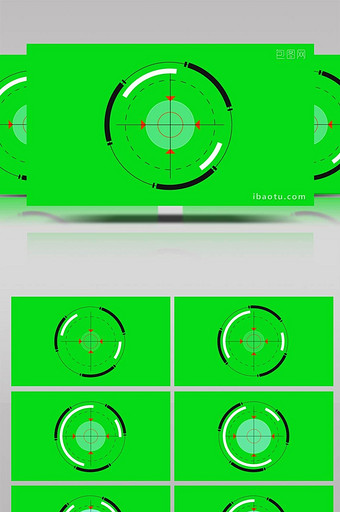 绿色抠像元素圆形瞄准效果视频图片