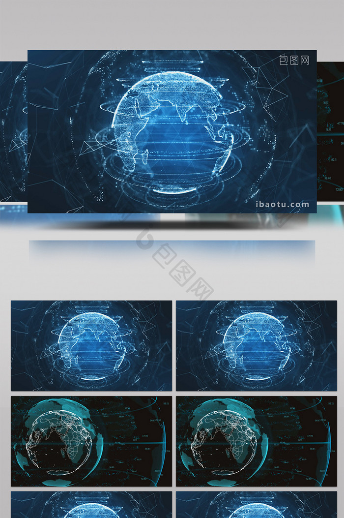 科技感地球大数据高清背景视频