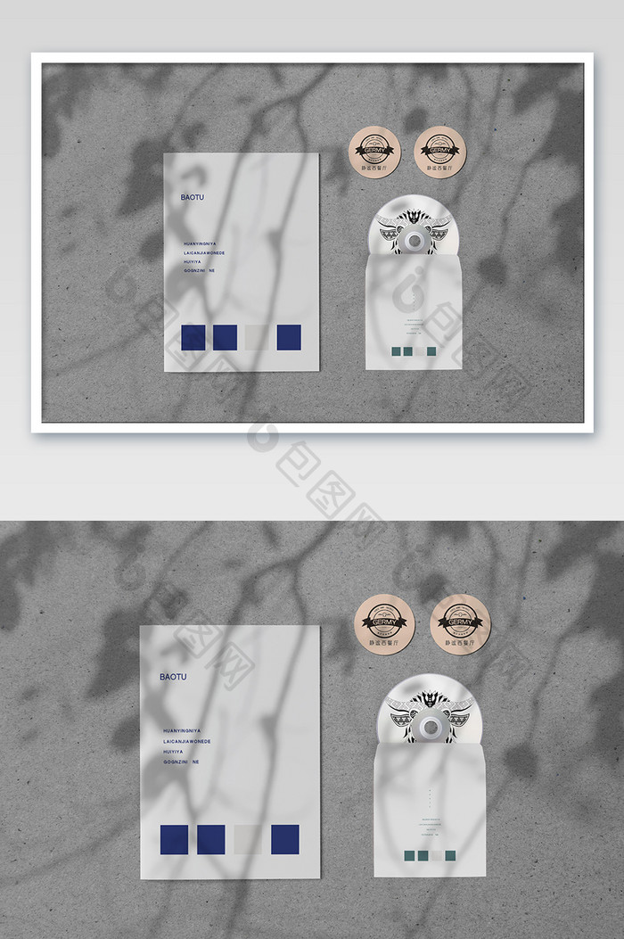 复古ins风光影下的办公品样机