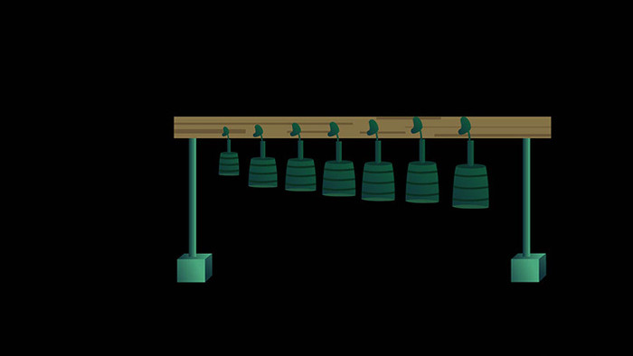 简约扁平画风中式乐器类编钟MG动画