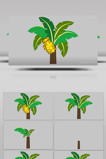 卡通扁平画风自带小动效大香蕉树MG动画图片