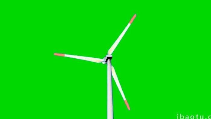抠像视频风力发电大风车合成素材