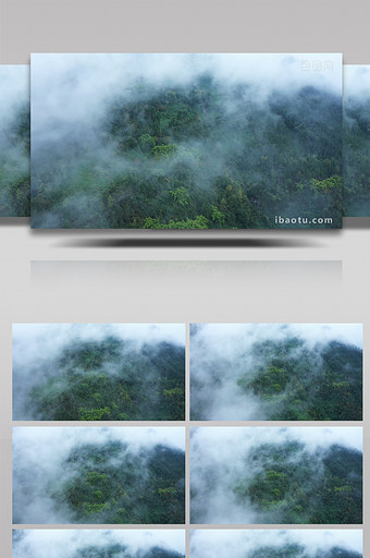 4K航拍绿色生态山间森林云雾缭绕视频素材图片