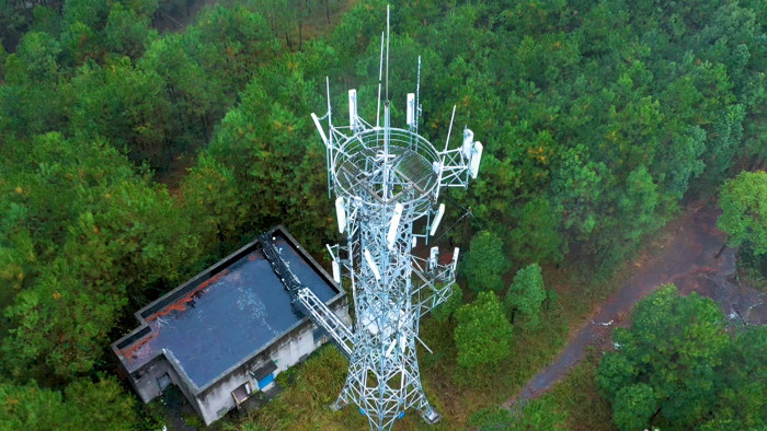 4K航拍基建信号塔5G技术铁塔