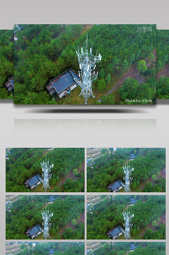 4K航拍基建信号塔5G技术铁塔图片