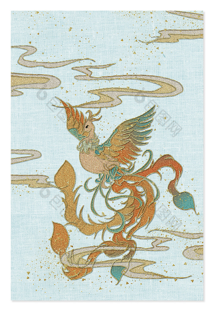古风凤凰中华刺绣祥云图片