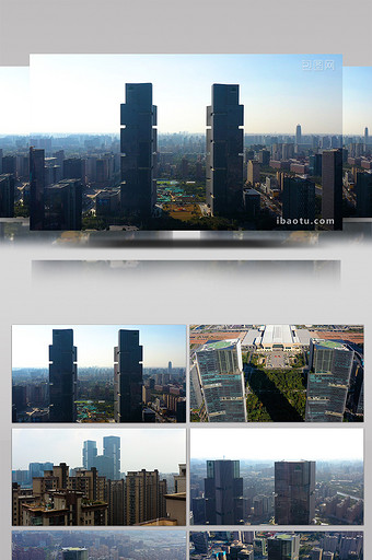 震撼郑州绿地双子塔高楼建筑航拍视频图片