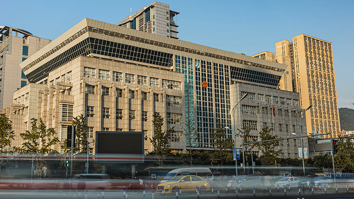 重庆巴南区人民法院大楼街景延时