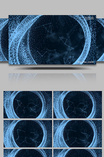蓝色粒子线条商务5背景视频图片
