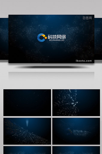 大气科技粒子汇聚LOGO片头AE模板图片