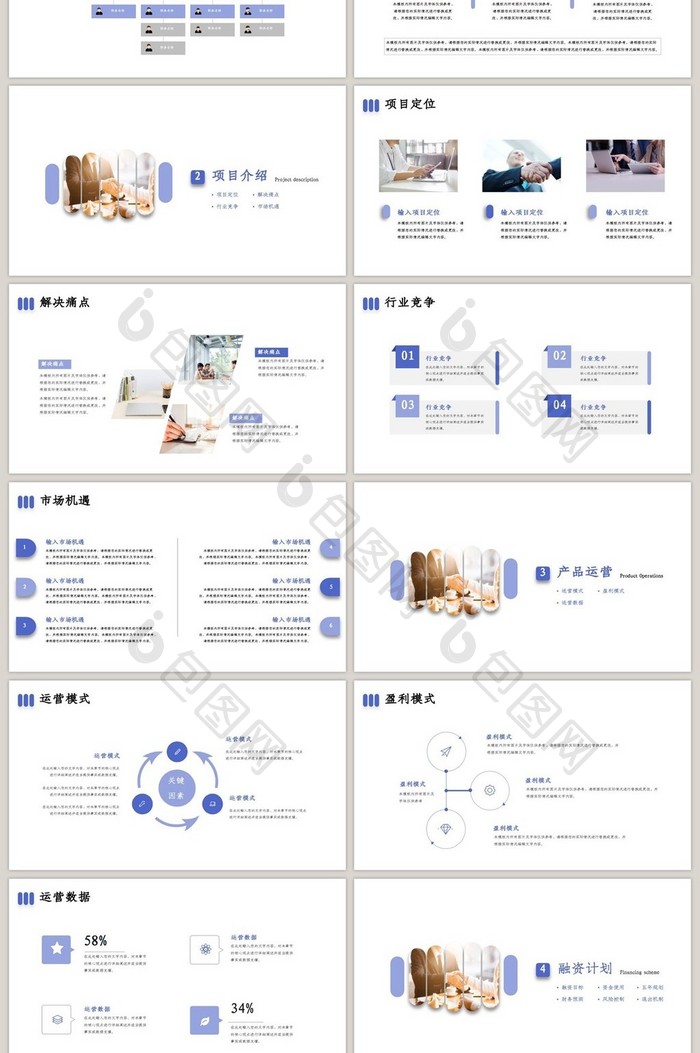 简约蓝色创业融资商业计划书PPT模板