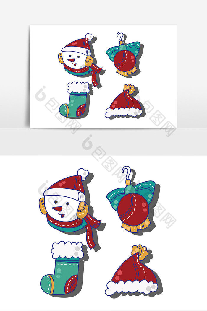 圣诞节圣诞雪人贴纸装饰图片图片