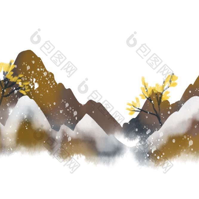 冬季山水雪景元素动图GIF