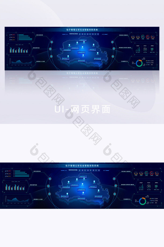 深色可视化公安智能安防超级大屏