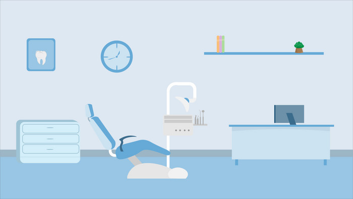 简约扁平画风背景类牙科诊所mg动画