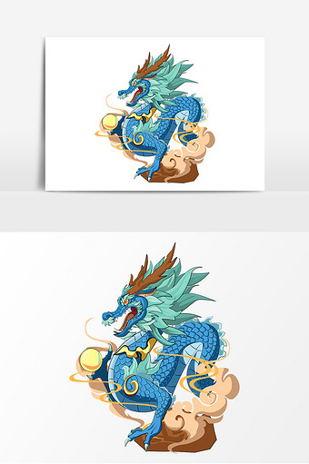 中国风传统祥龙元素