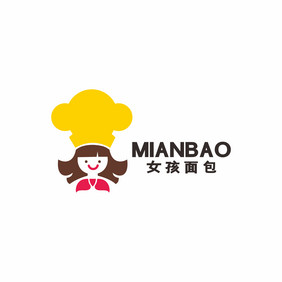 面包店女孩蛋糕店面点LOGO标志VI