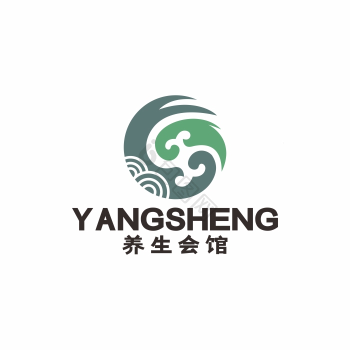 养生会馆中医理疗按摩logo标志vi模板-包图网