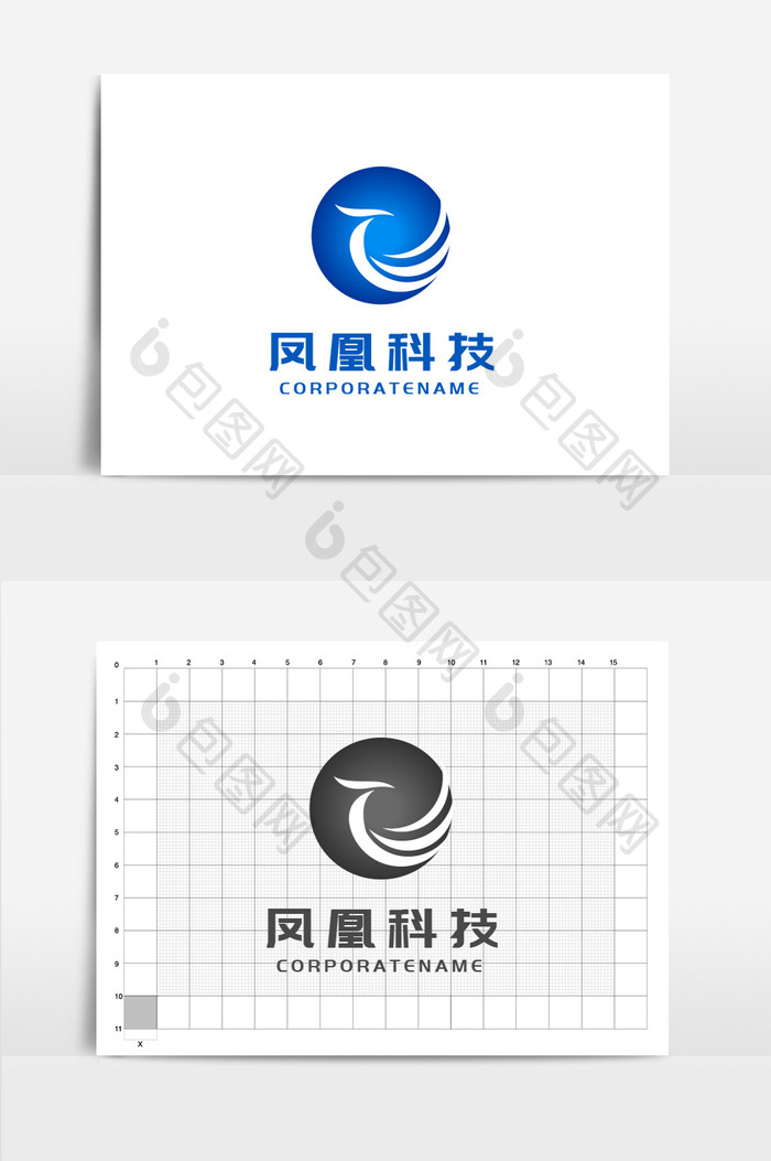 凤凰科技简约大气标志logo