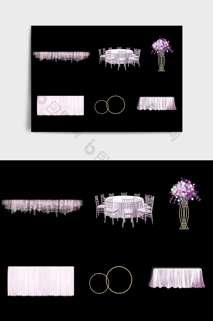 浅紫色欧式风格婚礼元素图片图片