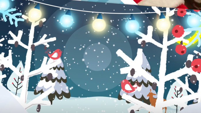 圣诞节新年祝福与问候卡通贺卡动画AE模板