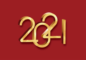 金色2021艺术字