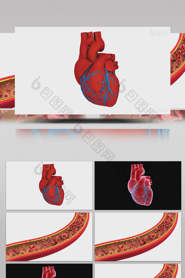 三维心脏血管医学医疗高清背景视频