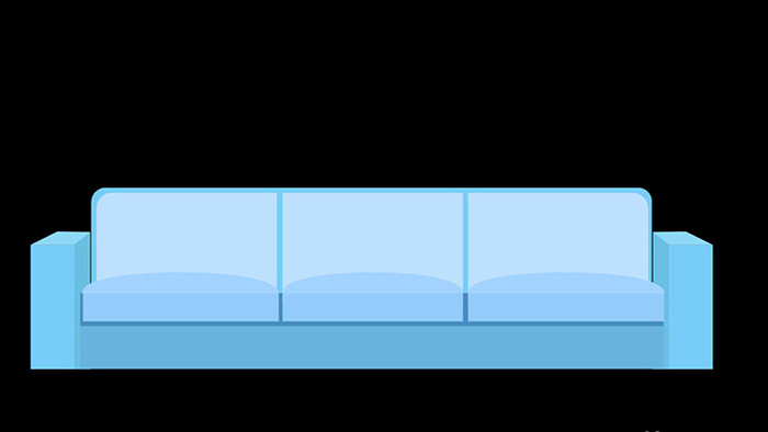 简约扁平画风生活家具类沙发MG动画