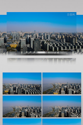 杭州市滨江区城市建筑风光空境航拍视频图片