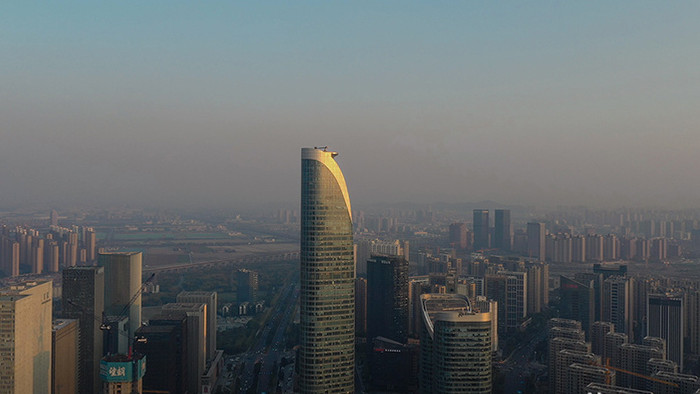 杭州标致建筑第一高楼博地中心大厦航拍视频