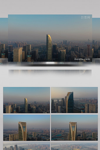 杭州标致建筑第一高楼博地中心大厦航拍视频图片
