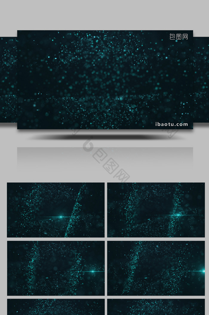 酷炫大气蓝色粒子景深运动3背景视频