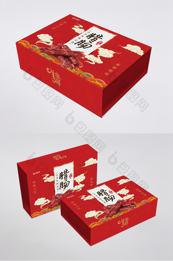 中华传统美食腊肠礼盒包装图片
