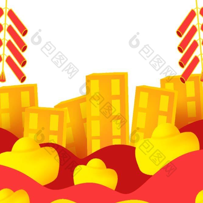 喜庆节日城市鞭炮装饰元素动图GIF