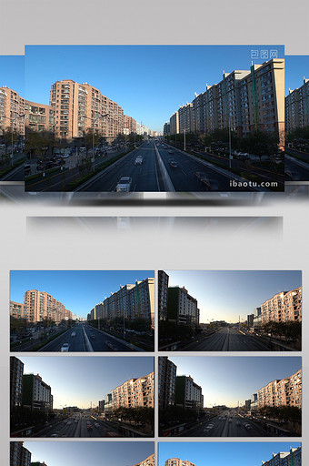 北京现代城市人流车流延时摄影图片