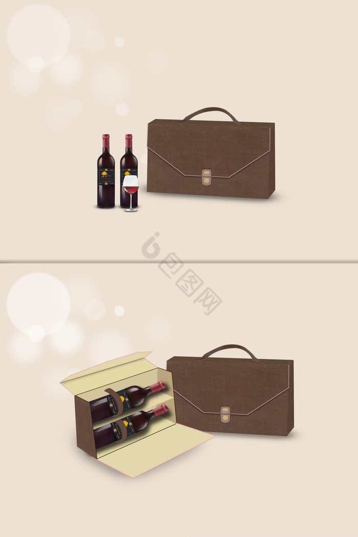 高档双支红酒包装礼盒图片