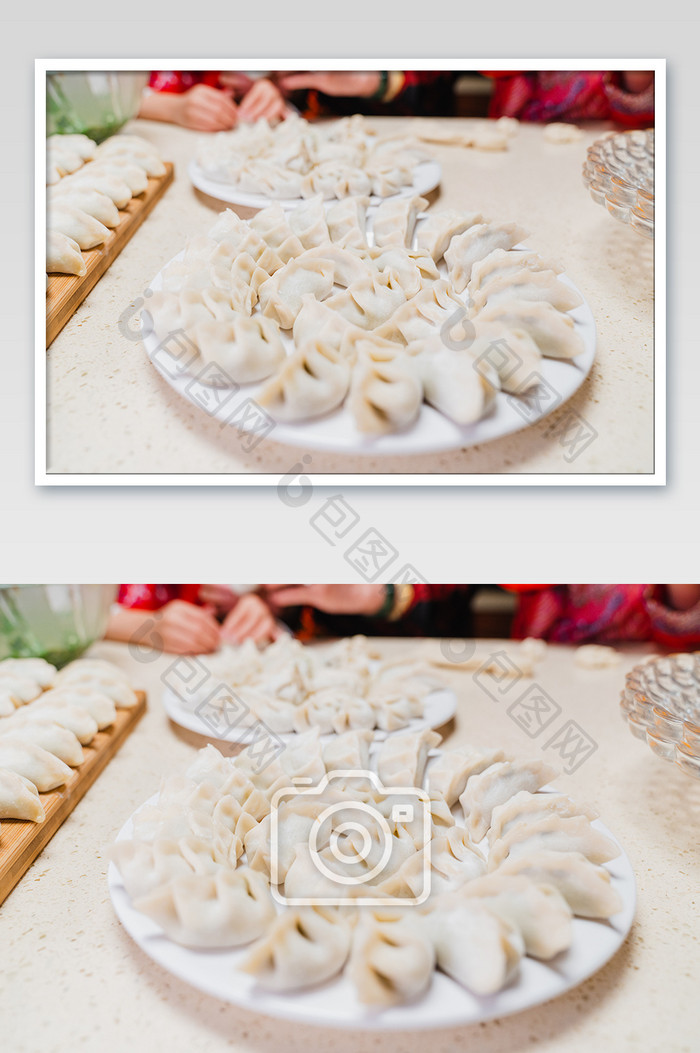 新年展示饺子摄影图片