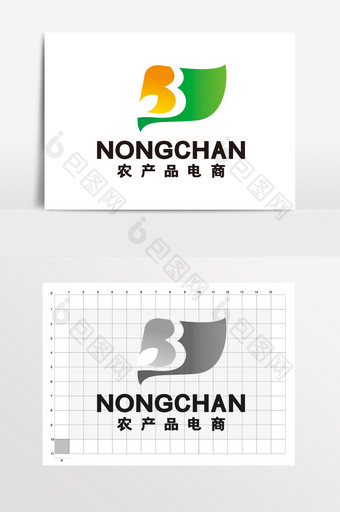 农产品电商字母B水果超市LOGO标志VI图片