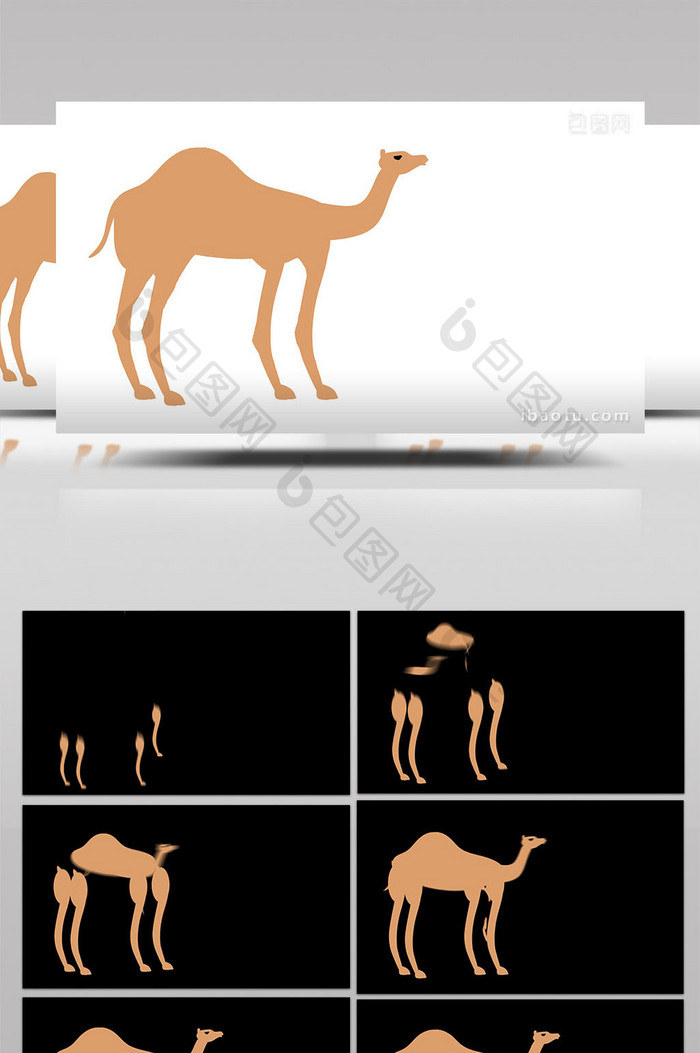 简单扁平画风自然动物类骆驼MG动画
