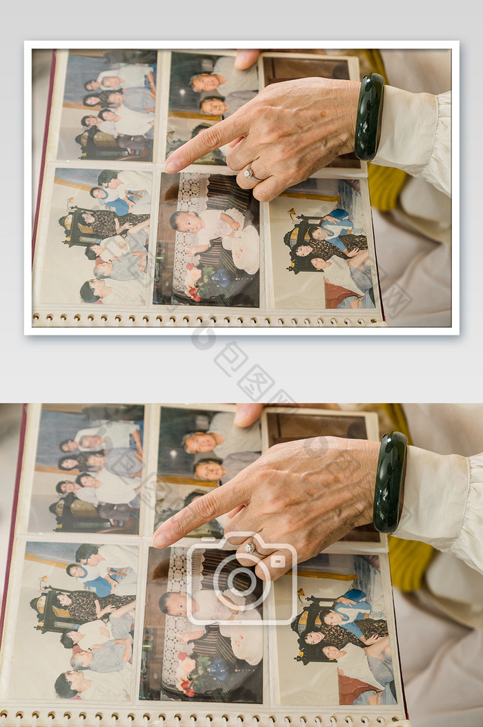 新年奶奶手指老相册摄影图片