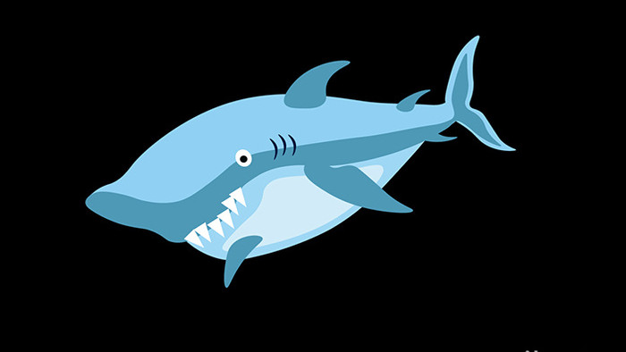 动物类鲨鱼清新可爱风扁平风素材MG动画