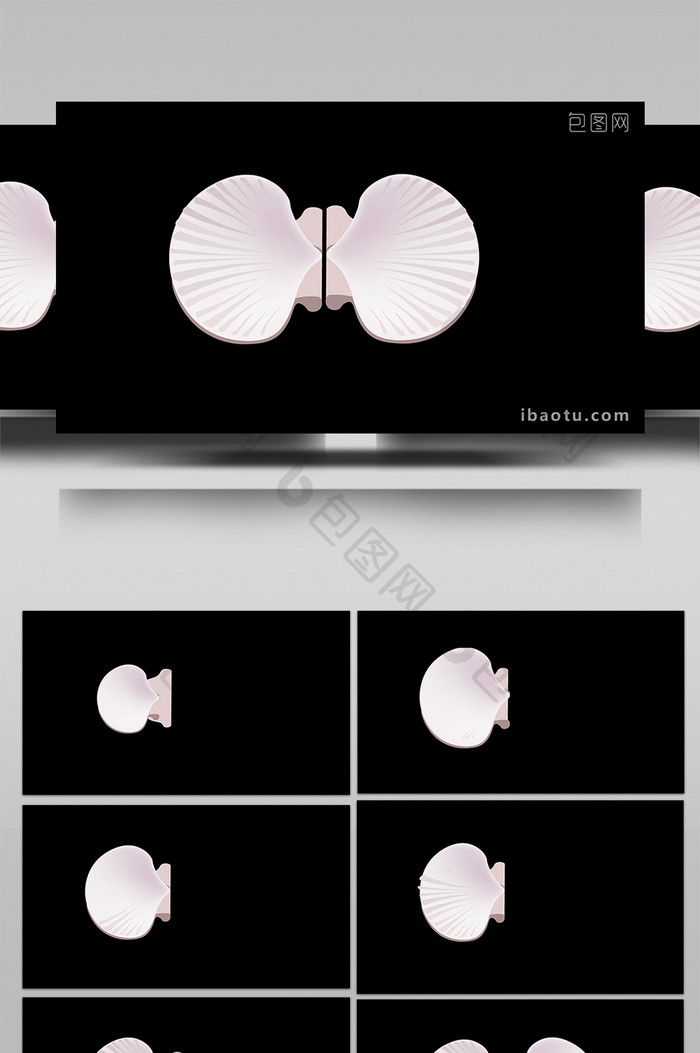 动物类扇贝清新可爱风扁平风素材MG动画