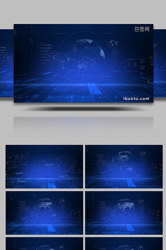 蓝色科技网格线条大气背景视频图片