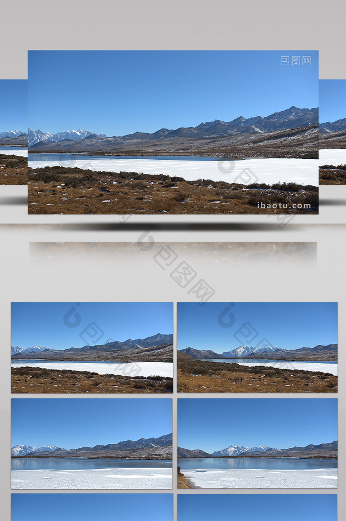 4K实拍甘孜丁真的世界雪山湖泊视频素材