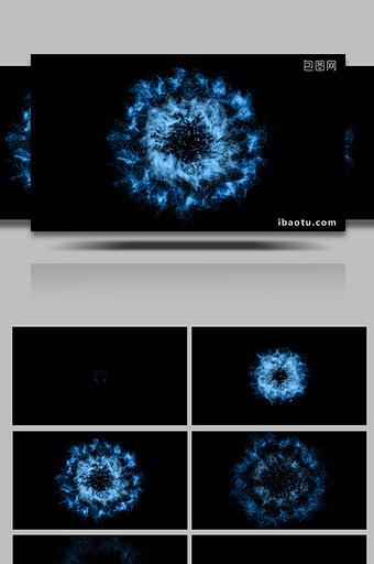 蓝色粒子扩散爆炸高清带通道特效元素图片