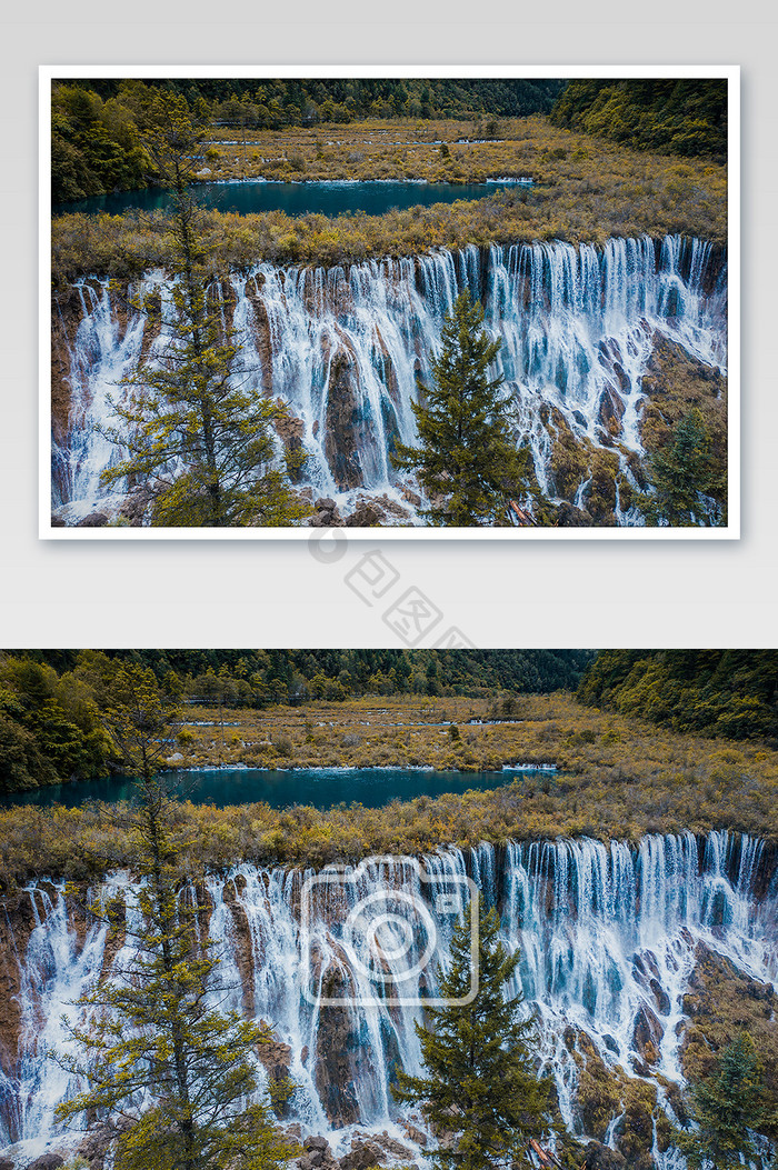 大气四川尼日朗瀑布风景摄影