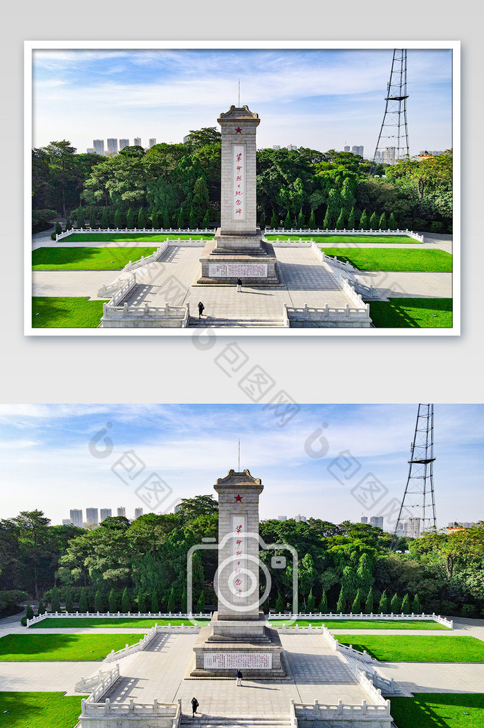 航拍广西人民英雄纪念碑摄影图片