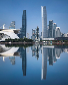 大气广东广州城市夜景的建筑摄影图