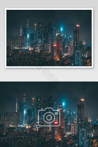 大气广东广州城市夜景建筑摄影图图片