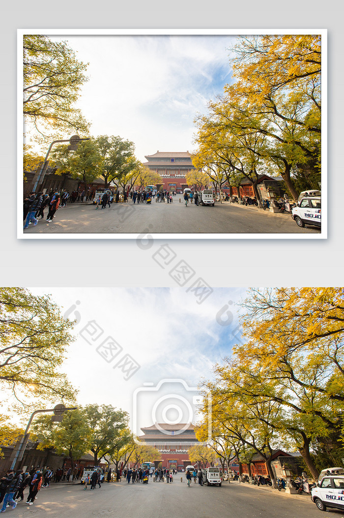 秋天秋景大气的故宫紫禁城的摄影图片图片